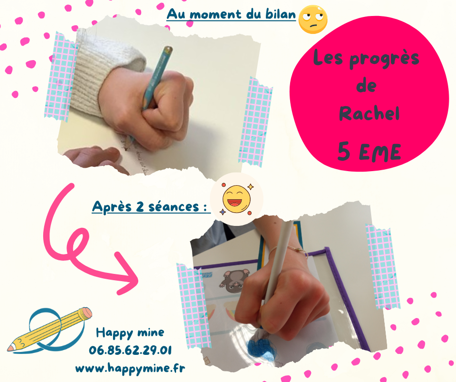 Le changement de tenue de crayon de Rachel, gauchère